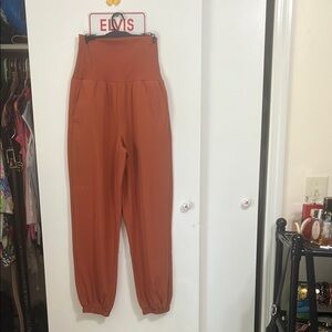 High-Waisted Rust Orange Joggers/ Genie pants, very good condition